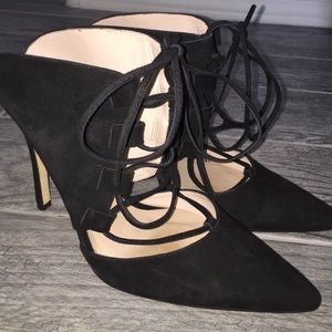 Topshop suede tie up heels